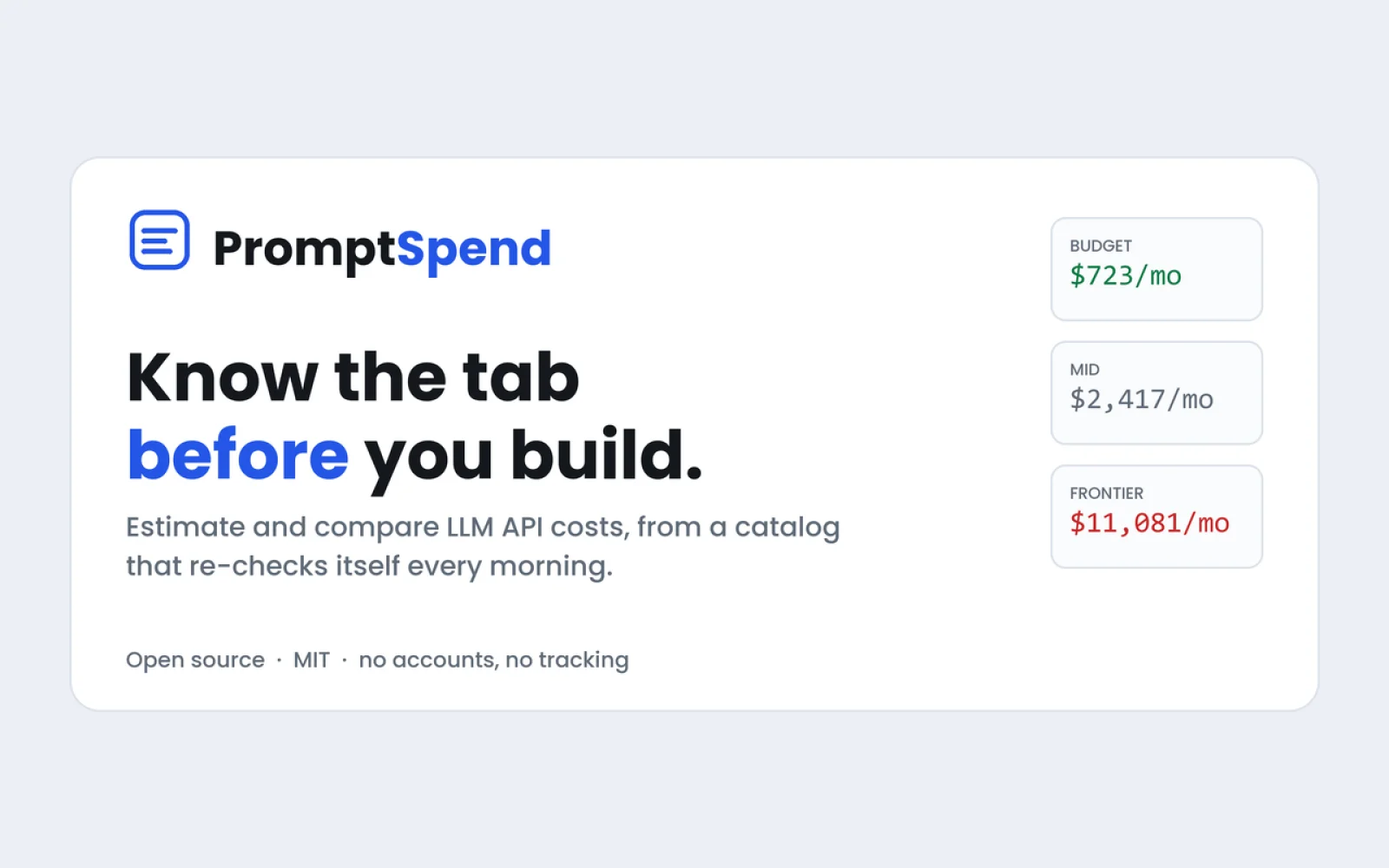PromptSpend preview