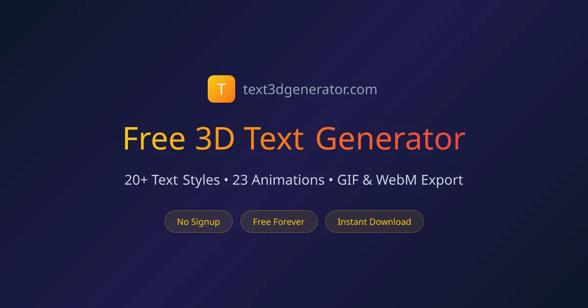 Text3D Generator social preview