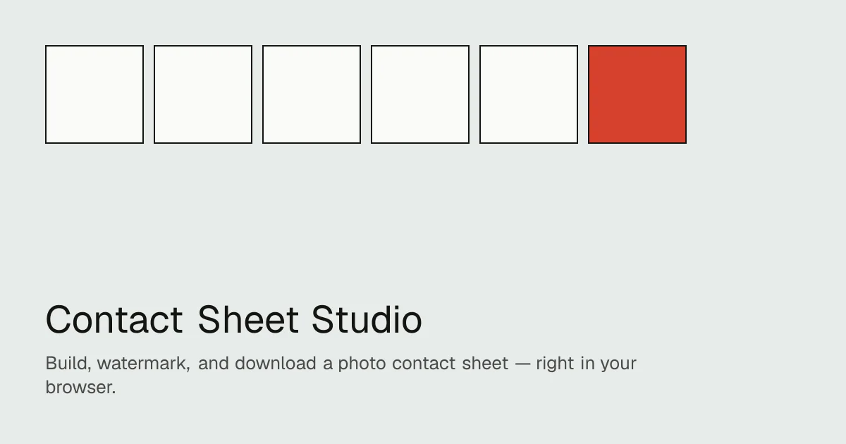 Contact Sheet Maker social preview