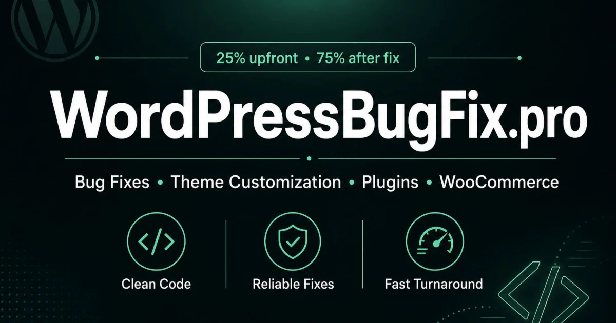 WordPress Bug Fix Service social preview