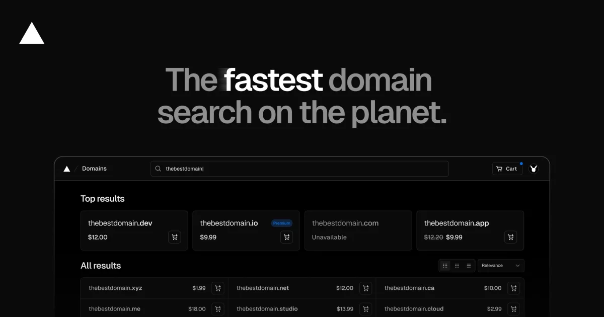 Vercel Domains social preview