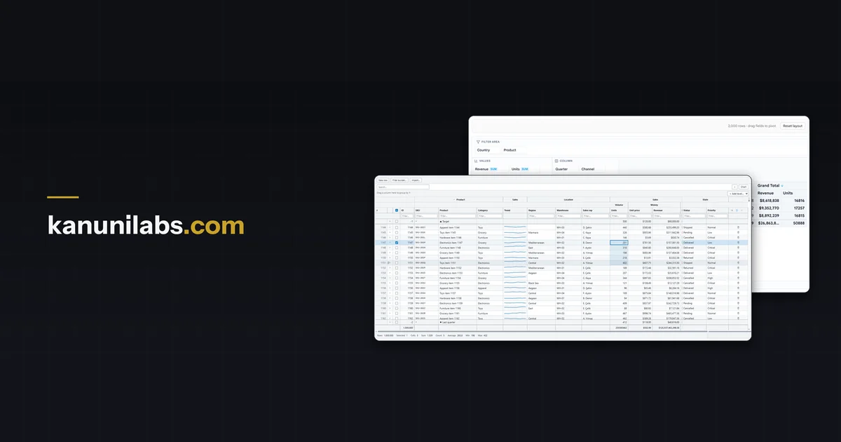 KanuniLabs DataGrid & PivotGrid social preview