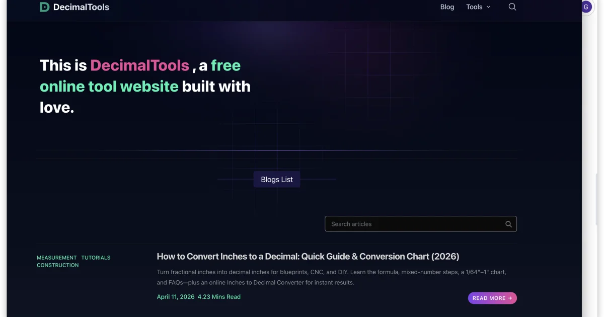 DecimalTools social preview