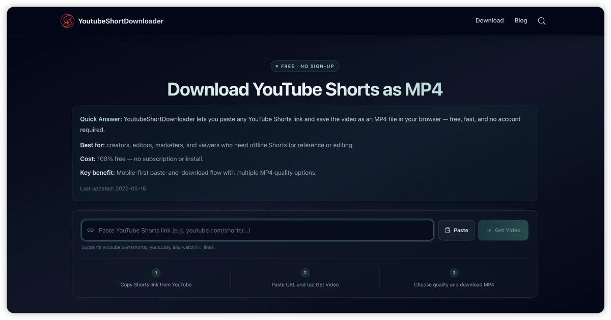 YouTube Shorts Downloader social preview