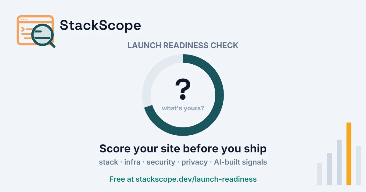 StackScope Launch Readiness social preview