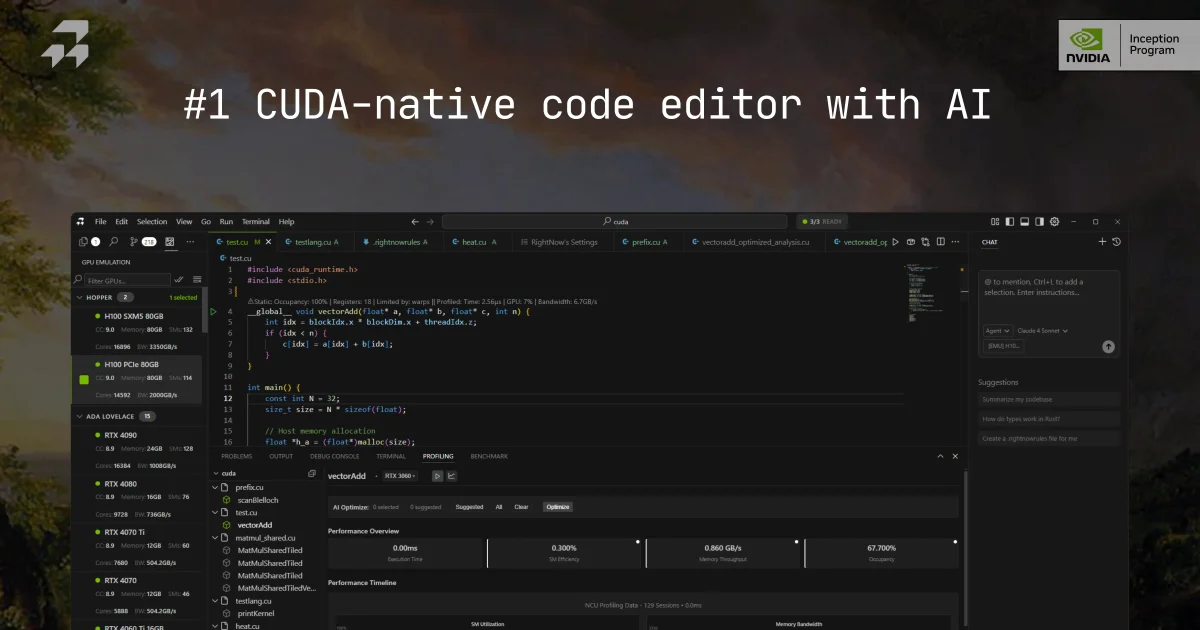 RightNow AI Code Editor social preview