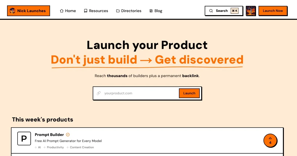 Nick Launches: Product Launches, Tools and Builder Guides social preview