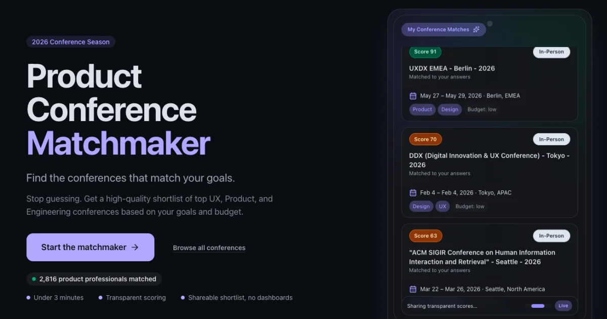 Product Conference Matchmaker social preview