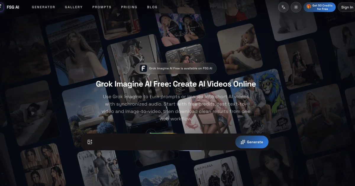 Grok Imagine Free generator - FSG AI social preview