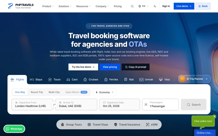 Preview of PHPTRAVELS