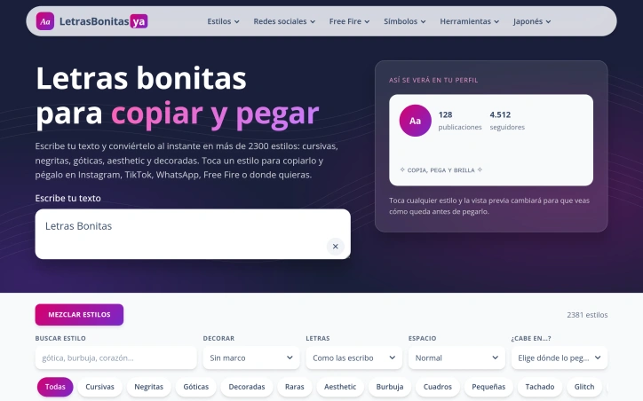 Preview of Letras bonitas