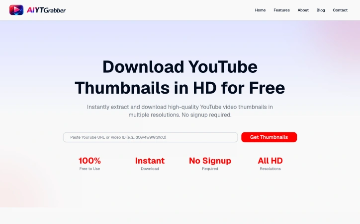 Preview of YouTube Thumbnail Downloader