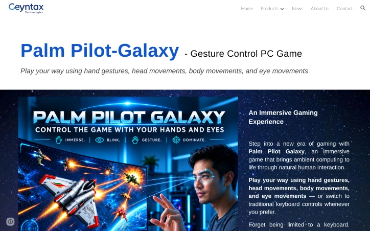 Preview of Palm Pilot-Galaxy Gesture control PC game