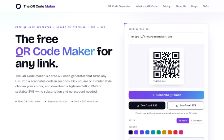Preview of The QR Code Maker
