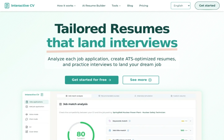Preview of Interactive CV