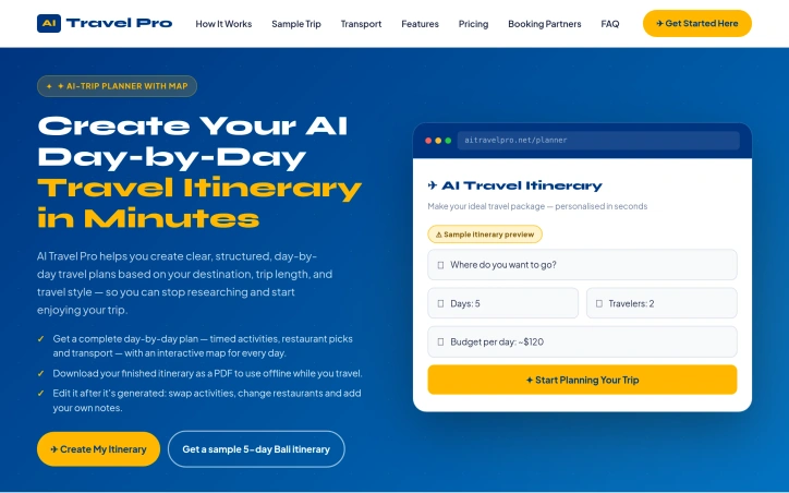 Preview of AI Travel Pro