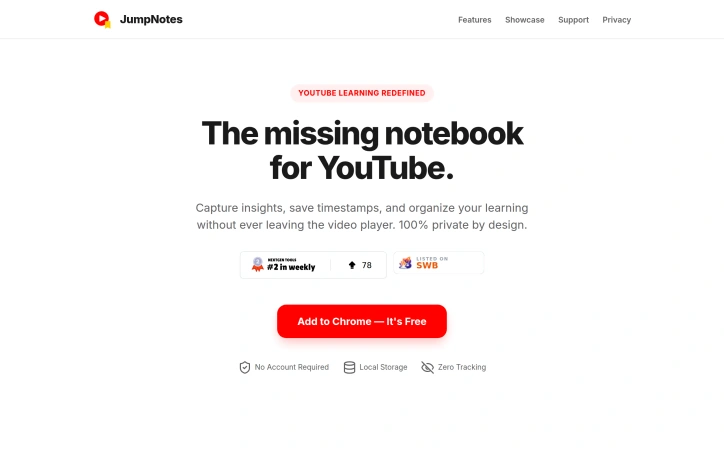 JumpNotes — The missing notebook for Youtube preview