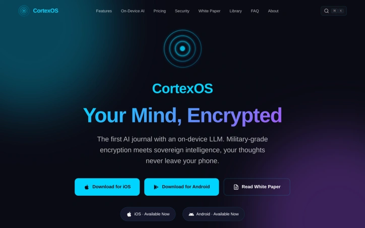 CortexOS - Private AI Journal preview