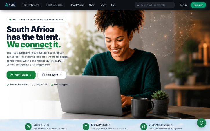 Preview of Aura Social | Freelance Marketplace South Africa