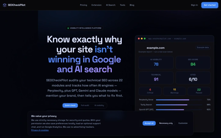 Preview of SEOCheckPilot