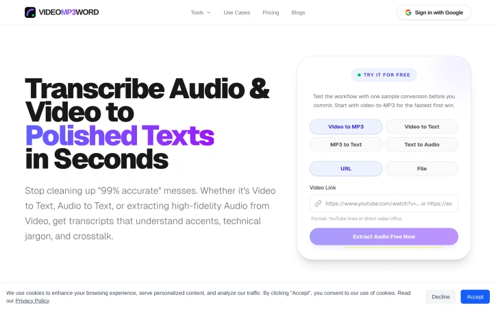 Preview of VideoMP3Word