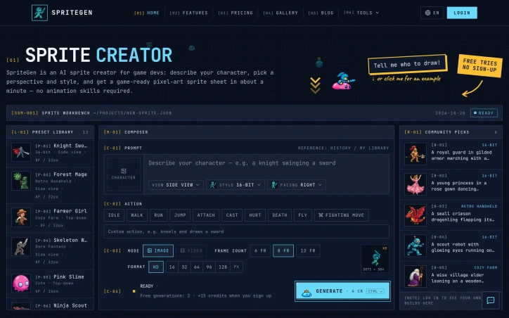 Preview of SpriteGen
