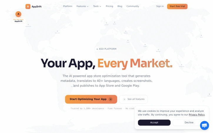 AppDrift preview