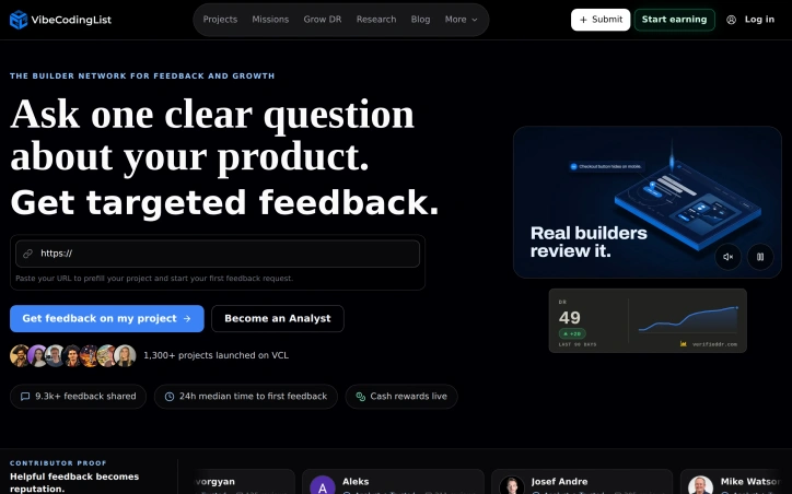 Preview of VibeCodingList