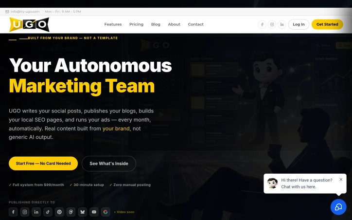 Preview of UGO Autonomous Marketing AI
