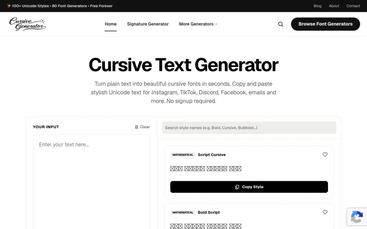 Preview of Cursive Generator