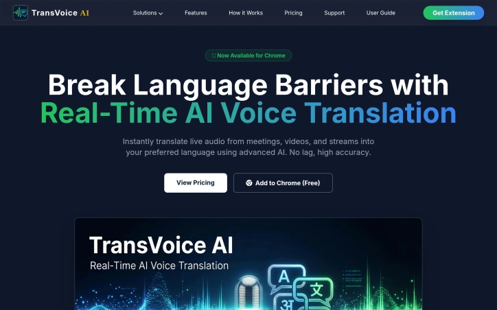 Preview of TransVoice AI- Live Voice Translator 