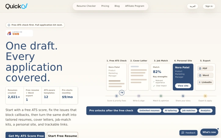 QuickCV preview