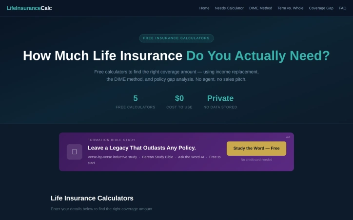 Preview of LifeInsuranceCalc
