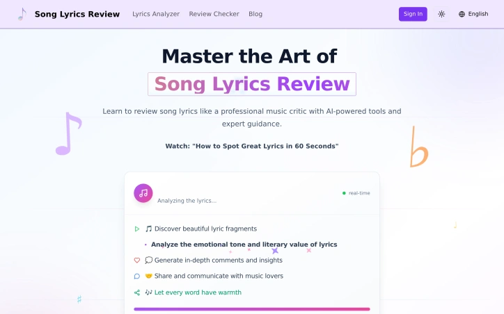 Preview of Song Lyrics Review