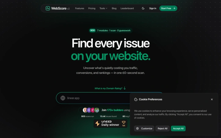 Preview of WebScore