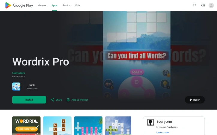 Preview of Wordrix Pro