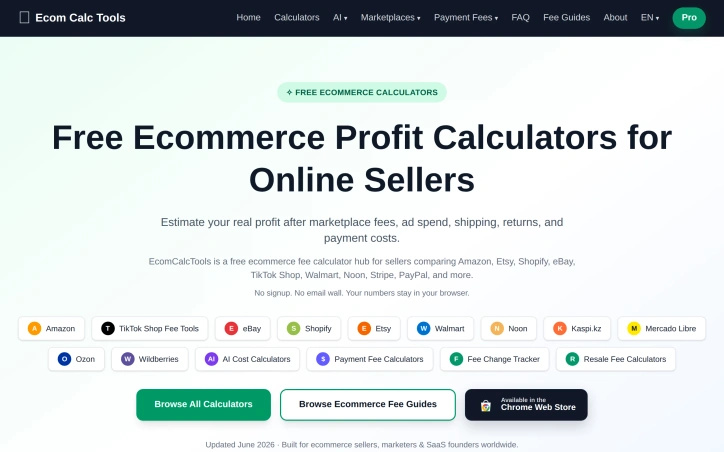 Preview of Ecom Calc Tools