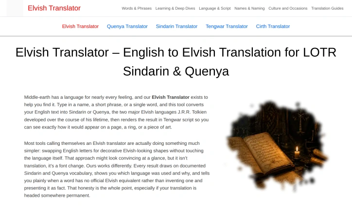 Preview of Elvish Translator