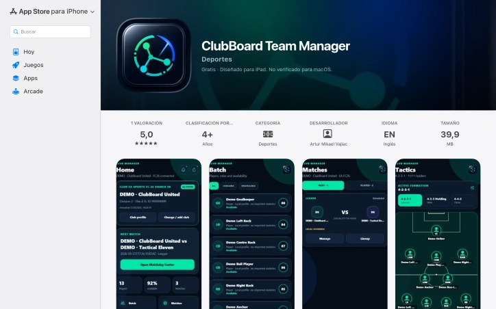 Preview of ClubBoard Team Manager