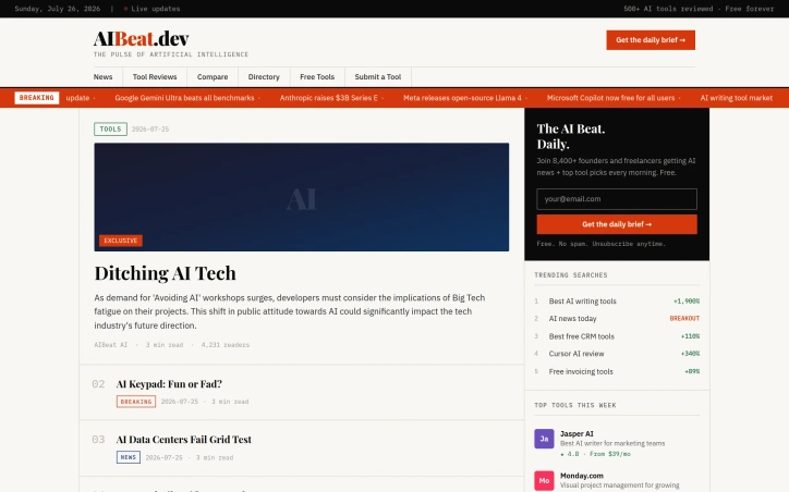 AIBeat.dev — The Pulse of Artificial Intelligence preview
