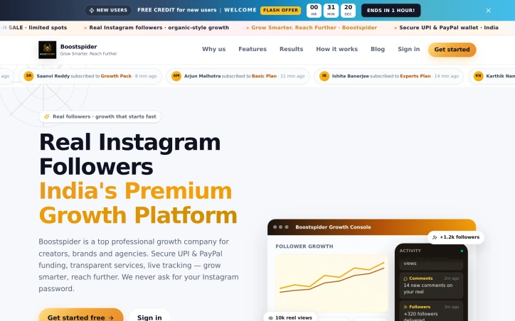 Preview of Boostspider Grow your social media followers with AI