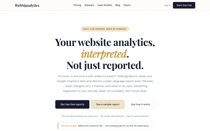 Preview of WebSignalytics