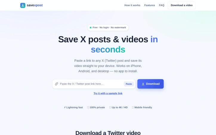 Preview of Save X Posts & Videos