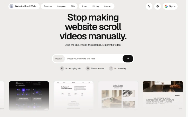 Preview of Website Scroll Video