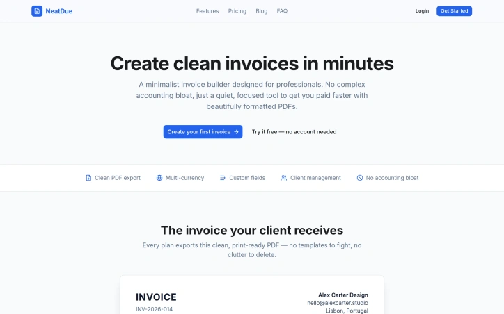 Preview of NeatDue