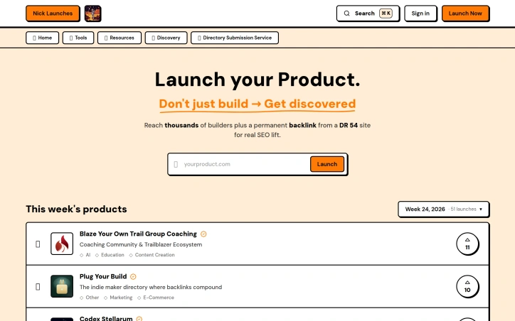 Preview of Nick Launches: Product Launches, Tools and Builder Guides