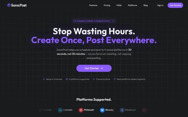 Preview of SonicPost