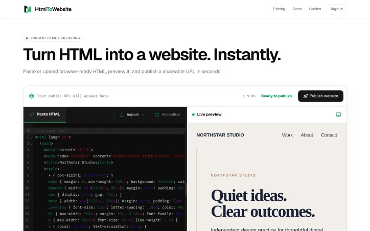 Preview of HtmlToWebsite