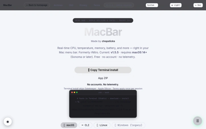 Preview of MacBar