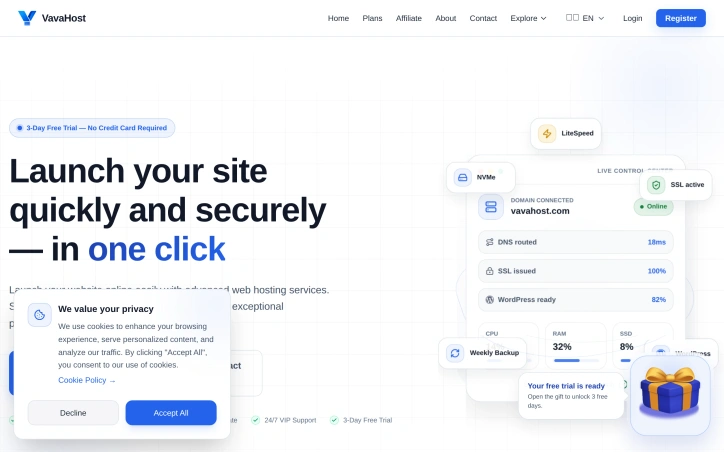Preview of VavaHost